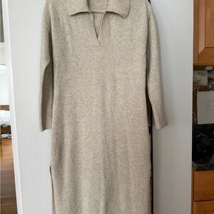 Cream Knit Sweater Dress